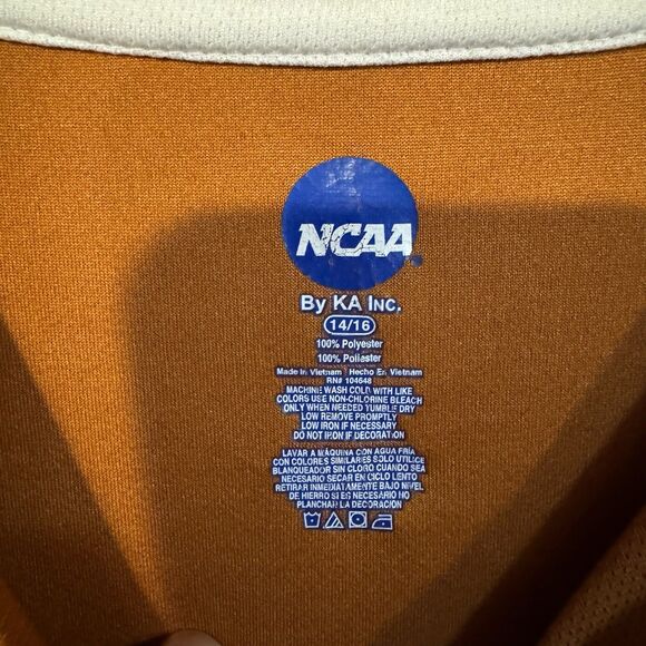 Texas Longhorns NCAA T-Shirt Youth 14-16 Burnt Orange White Performance Top Fan - Picture 4 of 8